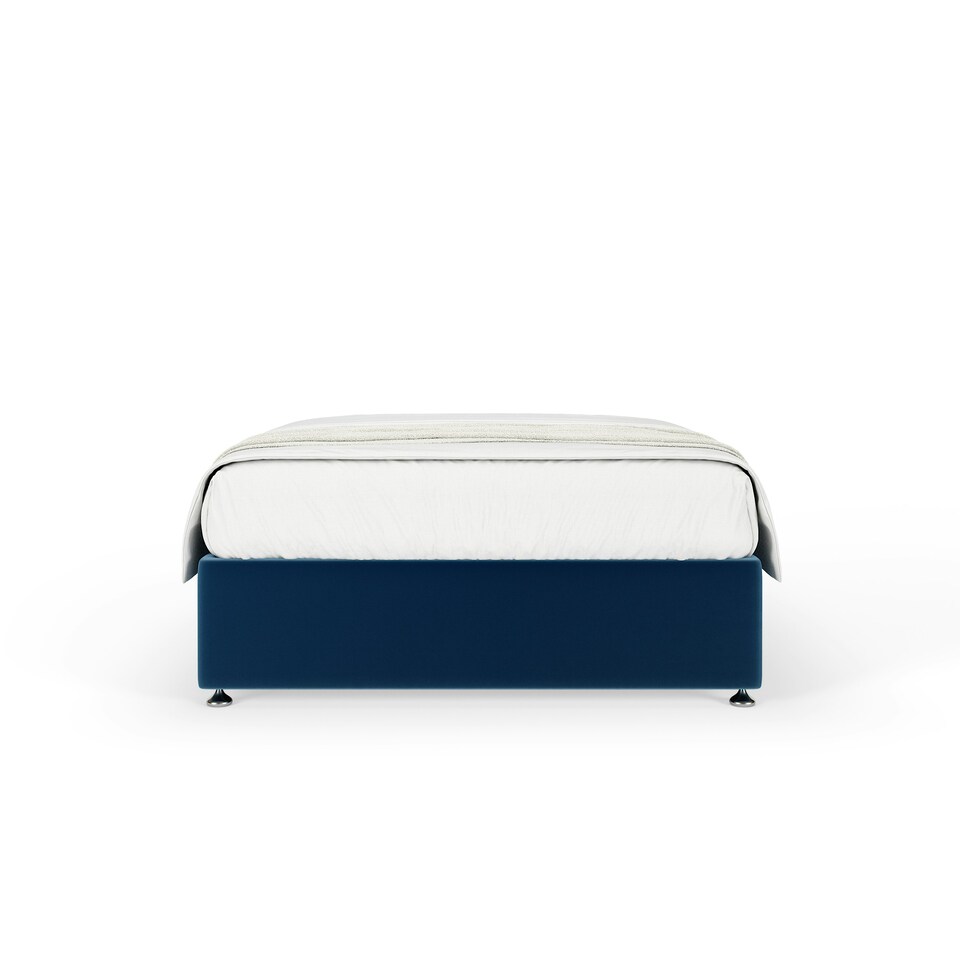 image 1 of Super Ortho Orthopaedic Blue Plush Velvet Divan Set Single