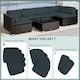 image 4 of Outsunny Garden Rattan Sofa Set Polyester Cover Replacement No Cushion | Grey | Grey | 4