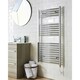 image 1 of 800mm (H) x 500mm (W) - Straight Vertical Chrome Electric Towel Rail - Thermostatic - (Clifton Rail) - (0.8m x 0.5m)