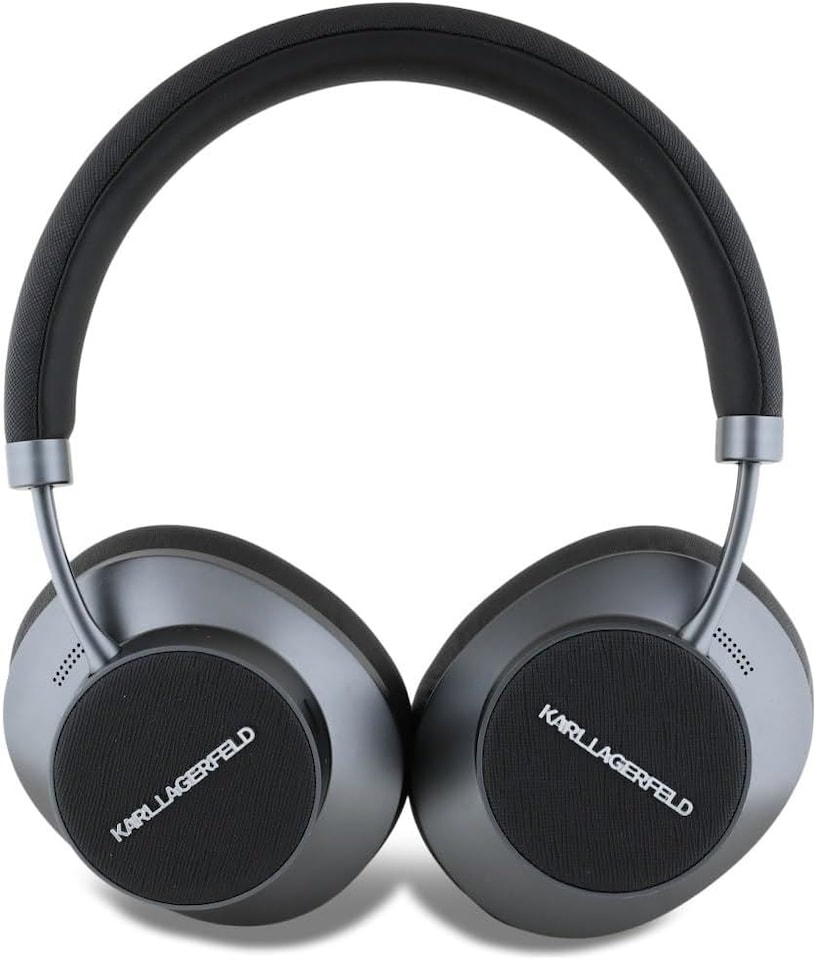 image 1 of Karl Lagerfeld Saffiano Metal Logo ANC/ENC Wireless Headphones Black - KLBHP73PSACKMK