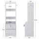 image 5 of Living and Home 3-Tier Slim Storage Shelving Unit with Lockable Drawer - White