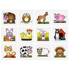 Mini Farm Tattoo Stickers - Pack of 12