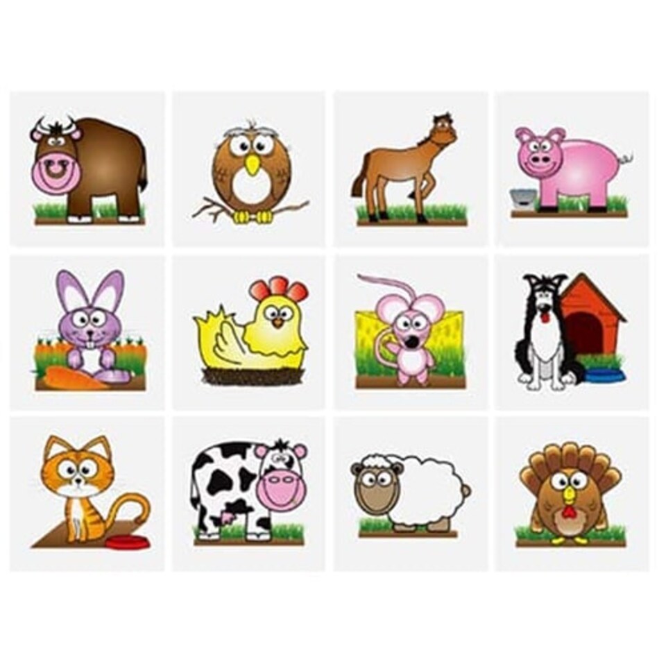 Mini Farm Tattoo Stickers - Pack of 12