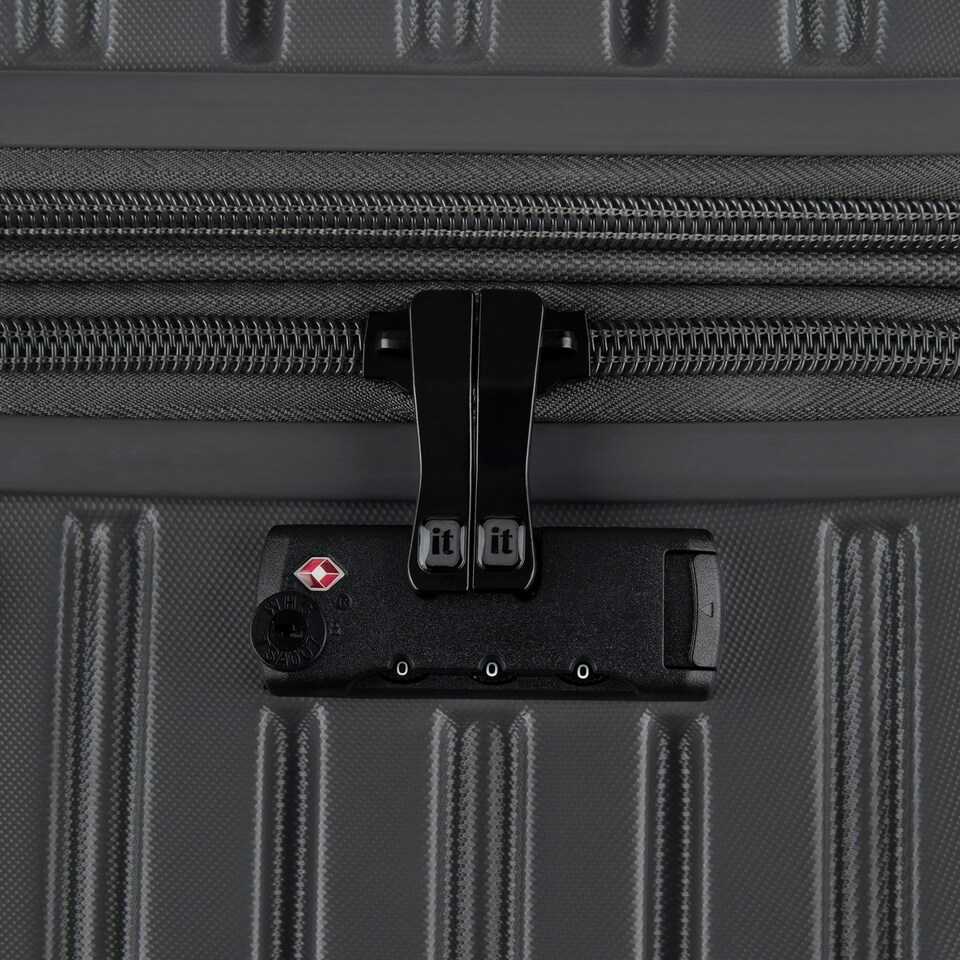 image 1 of IT Luggage Jumbo Charcoal Medium Suitcase with TSA Lock Grey | Medium