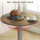 image 4 of HOMCOM Round Bar Table, Swivel Bistro Table with Adjustable Height | Brown | Rustic Brown