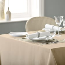Polyester Plain Tablecloths-Biscuit-114 x 114cm