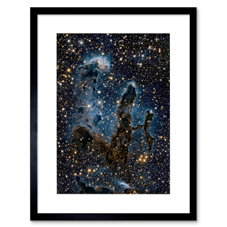 image 1 of Hubble Pillars Of Creation Near Infrared Eagle Nebula 9x7" Black Framed Wall Art Print