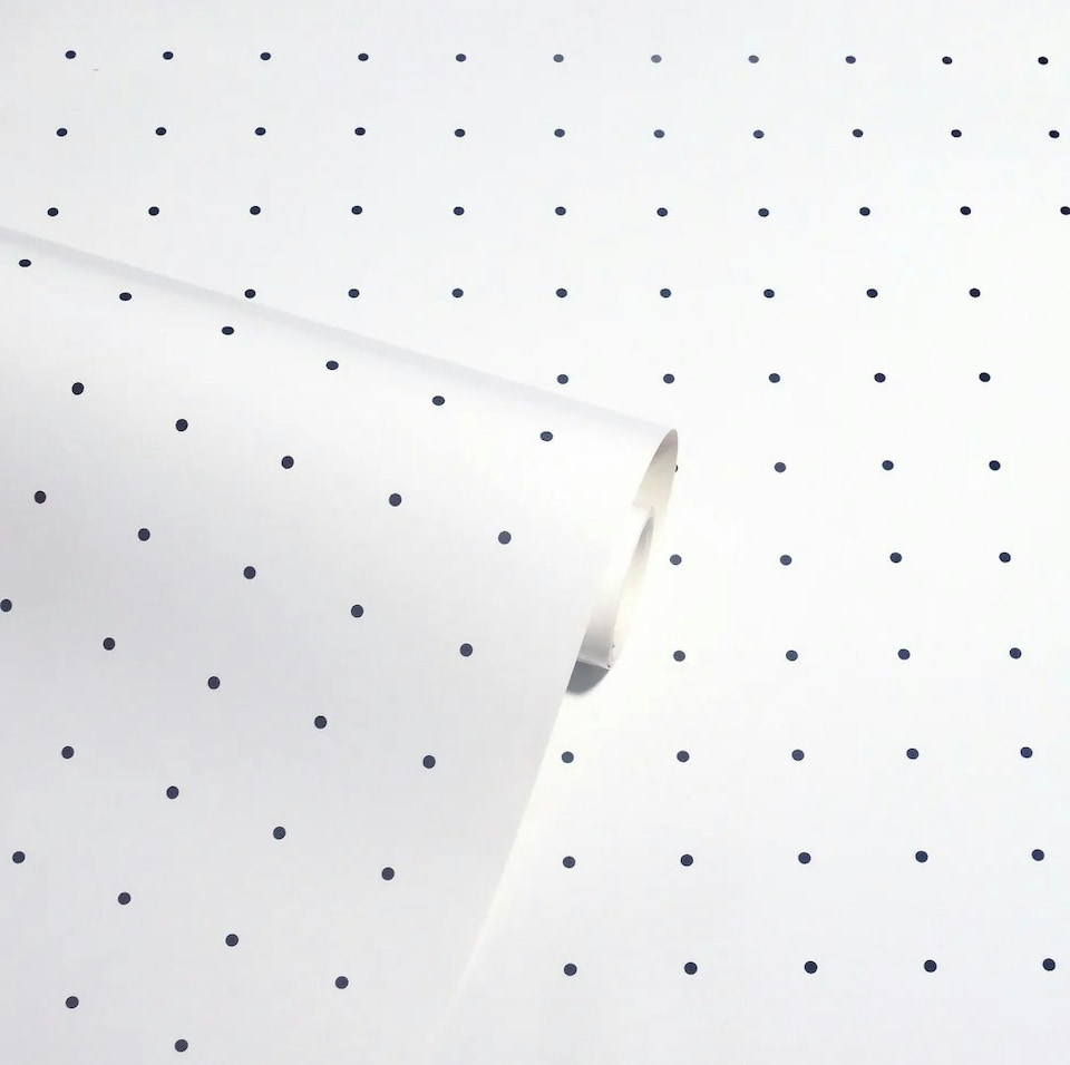 image 1 of Wipe Clean Dot Grid Wallpaper | White | White