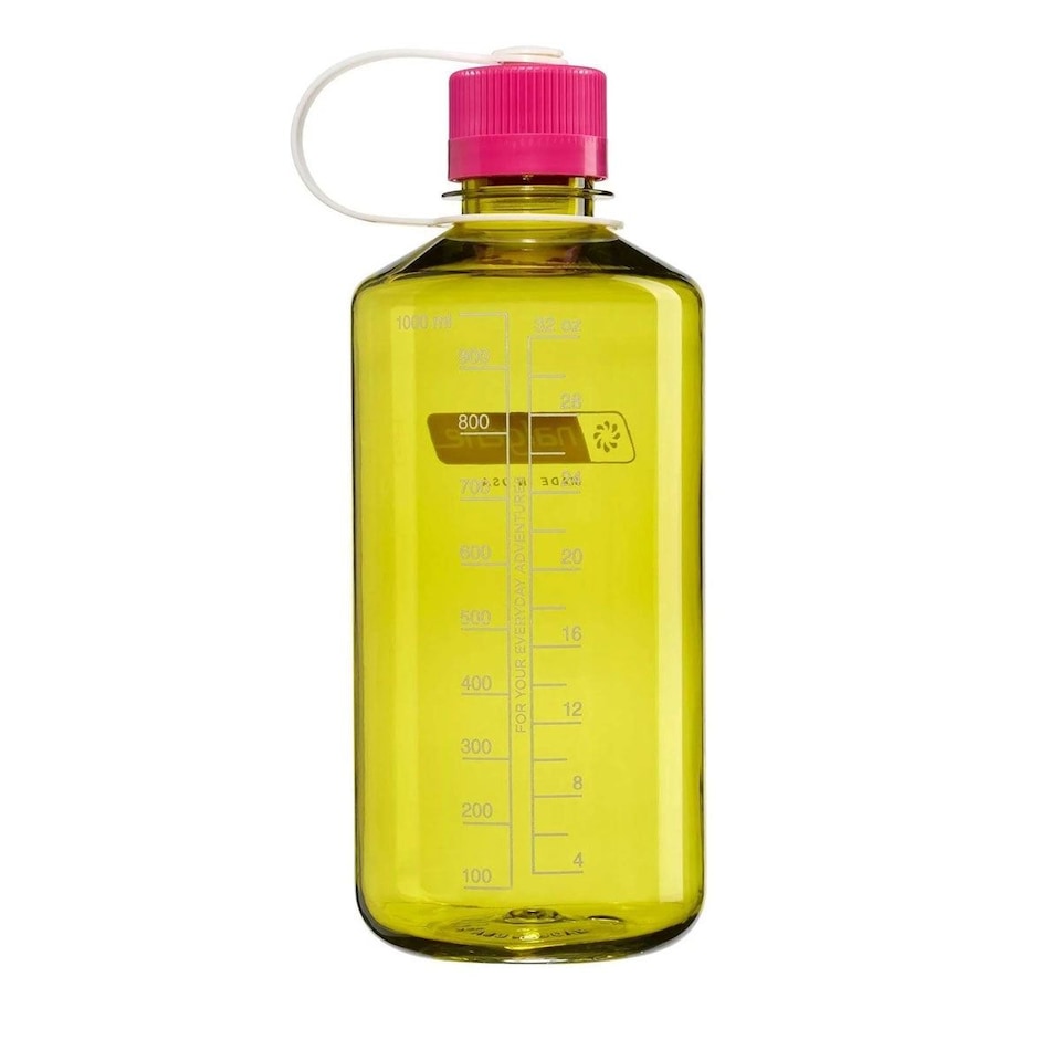 image 1 of Nalgene Narrow Mouth 1L Tritan Renew Water Bottle - Endive - Fuchsia Purple Cap