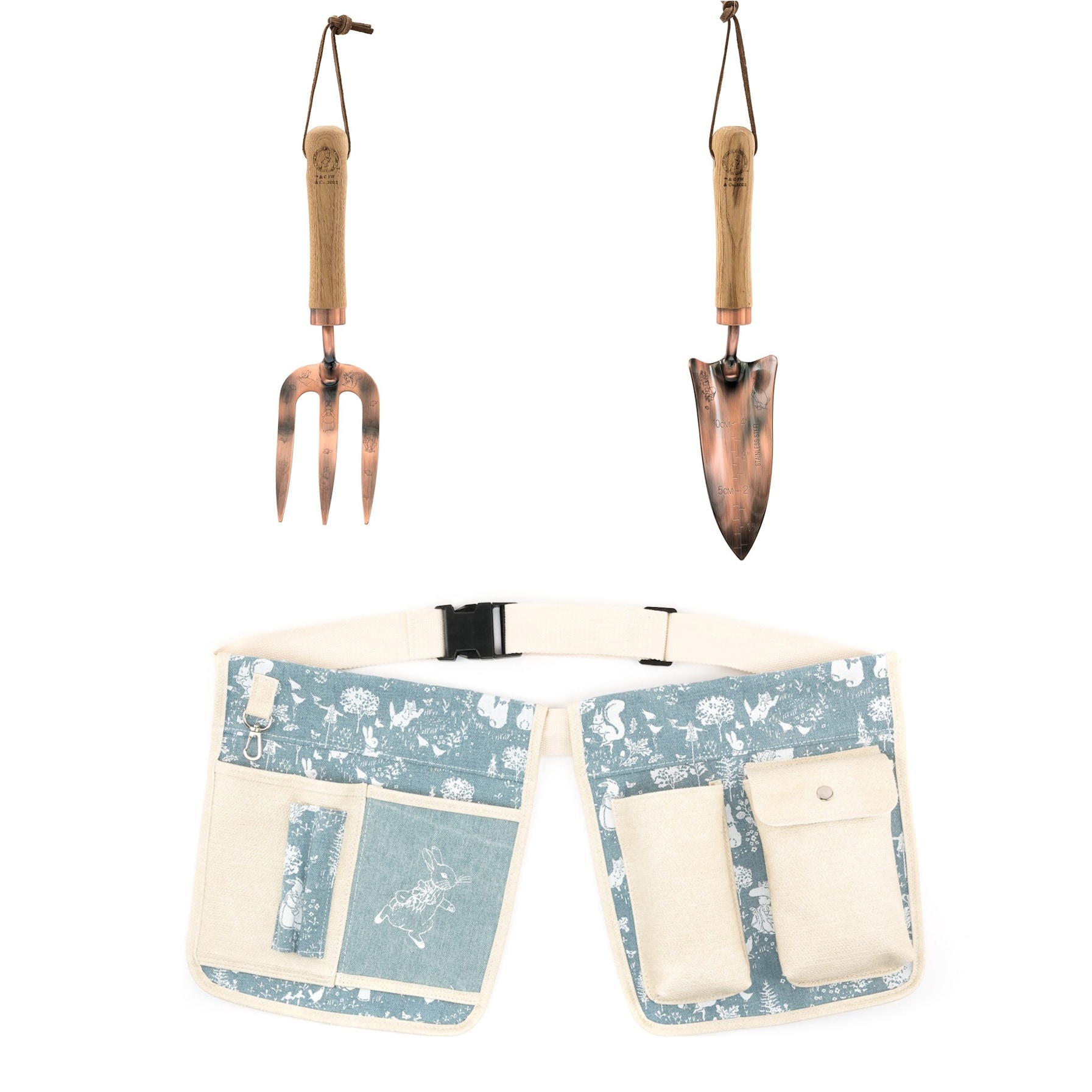 Beatrix Potter Peter Rabbit 3 Piece Garden Belt Tidy Bag & Tool Set in Baby Blue