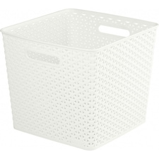 Curver Nestable Rattan Effect Basket - White - 4L