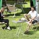 image 2 of Outsunny Folding Coffee Table, Height Adjustable Bistro Table 