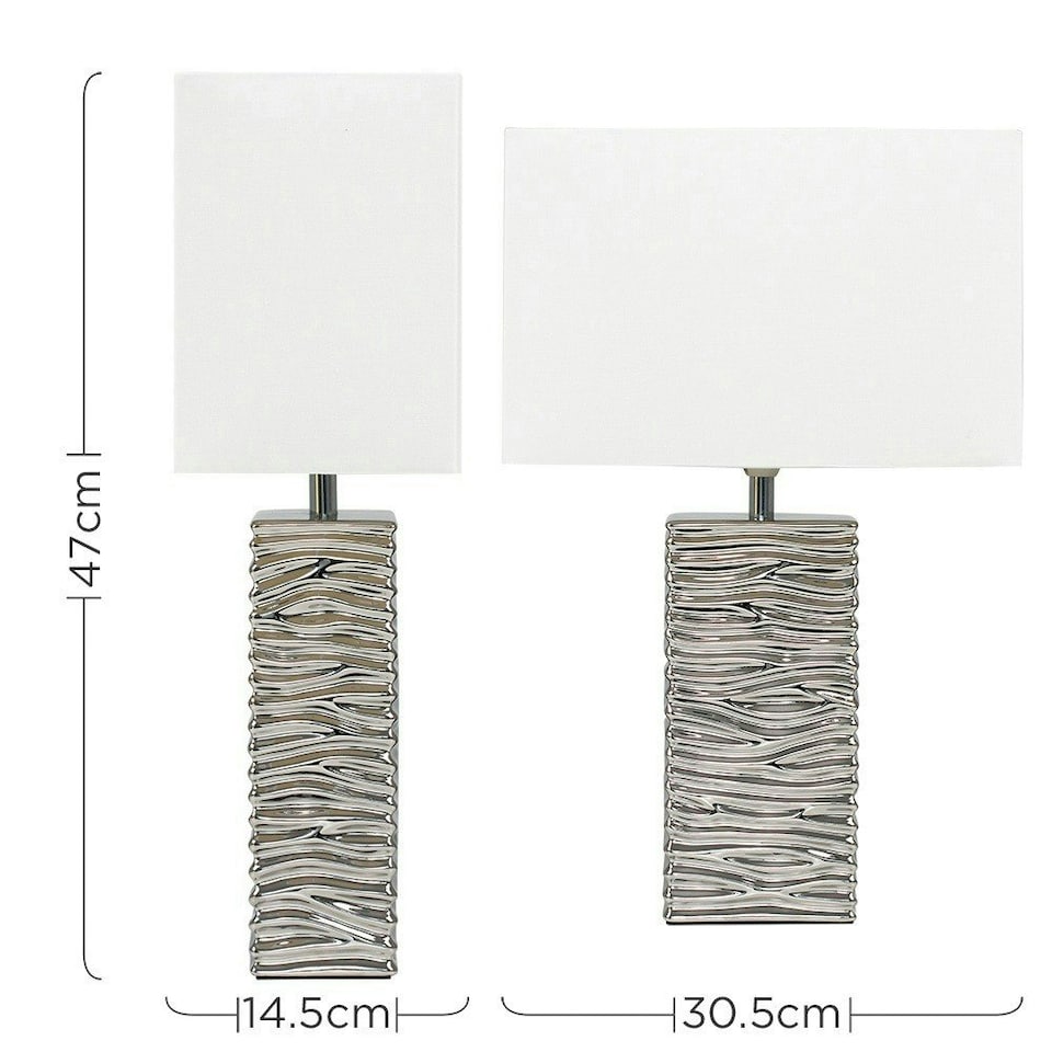 image 1 of ValueLights Etienne Polished Silver Table Lamp and E14 Candle LED 4W Warm White 3000K Bulb