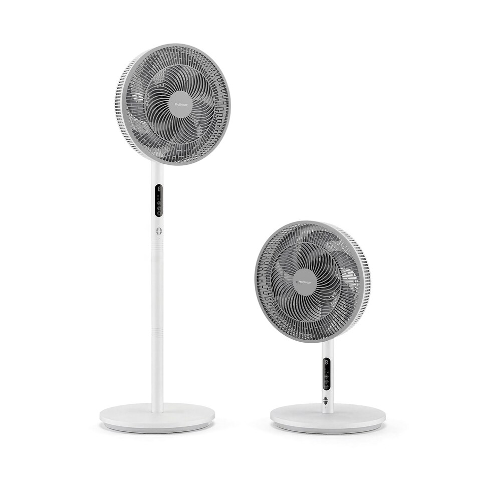 image 1 of Pro Breeze AirFlo Slim 43 inch Hybrid Pedestal Fan - Ultra- Quiet Air Circulator - White Grey