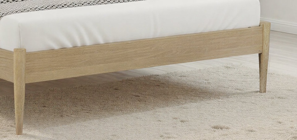 image 1 of 4ft6 Double Tall headend, slatted design. Real oak,Solid,strong,wood bed frame.Low foot end wooden bedstead | Clear | Real Oak | Double