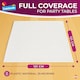 image 2 of 6pk White Tablecloths 121×121cm – Disposable Plastic Party Covers with Heavy Duty Spill Protection for Weddings, Buffets & Events