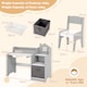 image 2 of COSTWAY Kids Study Desk and Chair Set Children Table Grey
