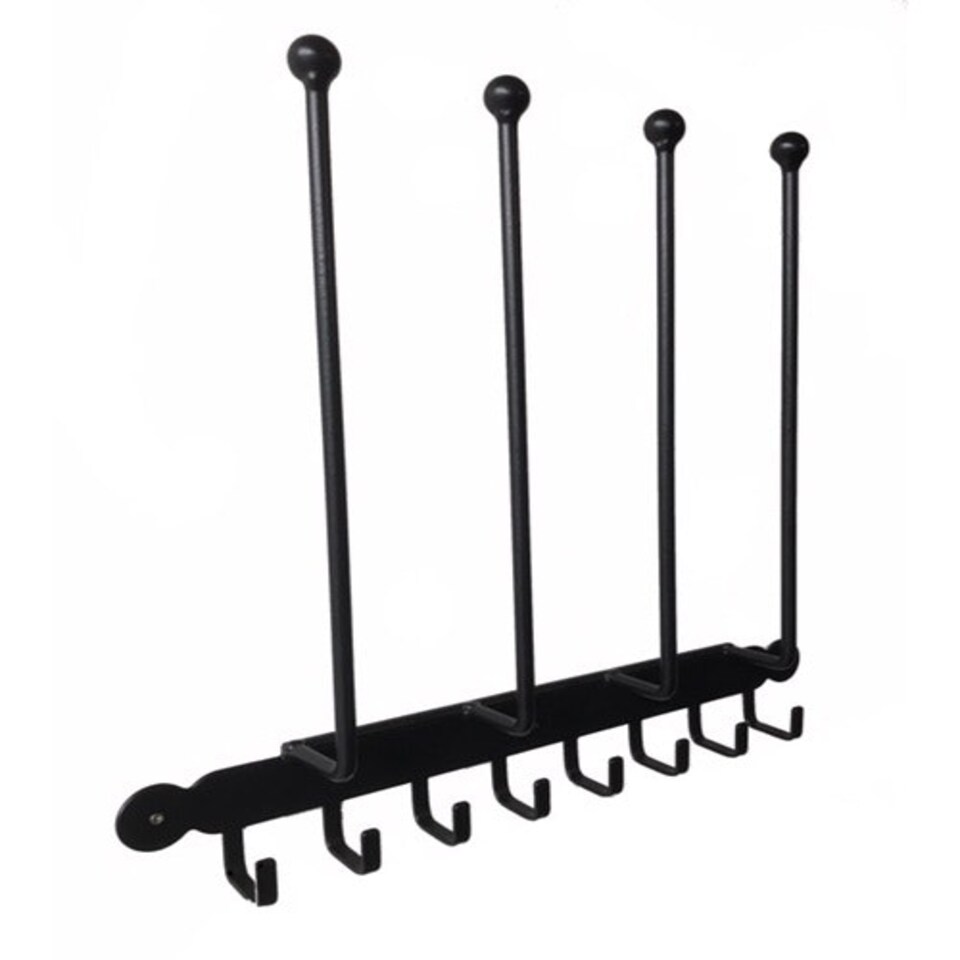image 1 of Wall Fixing Boot Rack - Steel Wellie Stand - Steel - L7.6 x W36.8 x H53.3 cm - Black Black
