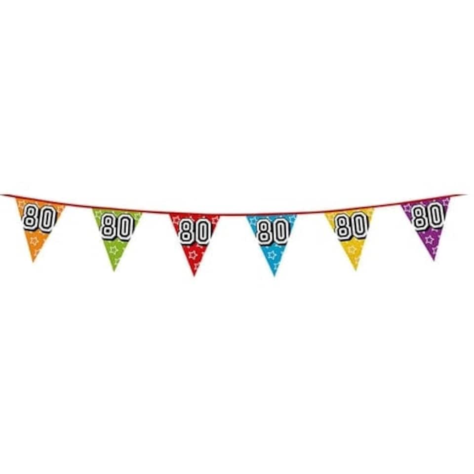 Age 80 Holographic Foil Pennant Bunting 8m