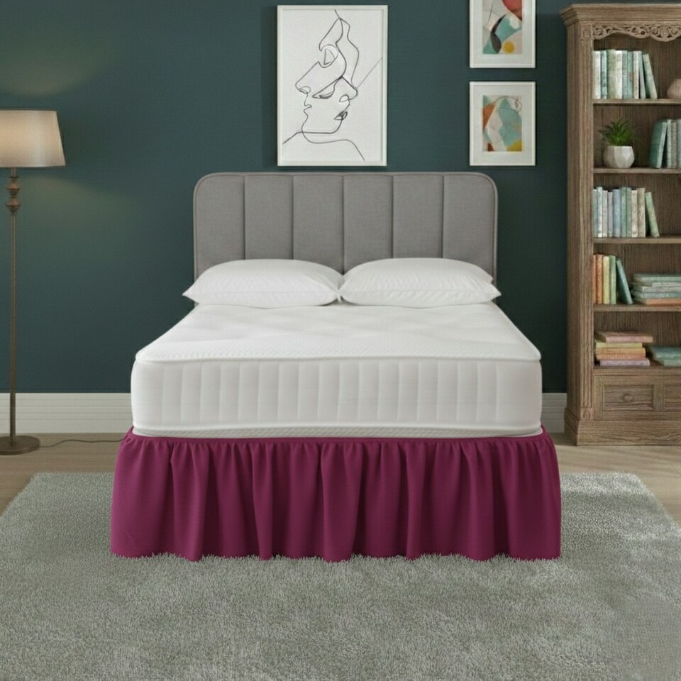 image 1 of Base Valance Polycotton Sheet for Divan Beds Easy Care Bed Base Cover | Pink | Fuchsia | Super King