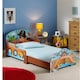 image 3 of Kids Pirate Themed Wooden Bed Frame w/ Guardrails - 70x140cm