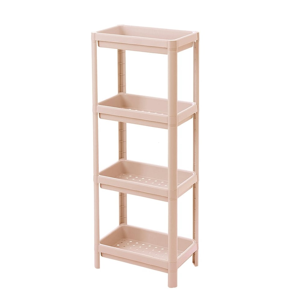 image 1 of Living and Home 4-Tier Multifunction Plastic Storage Rack, Pink Pink