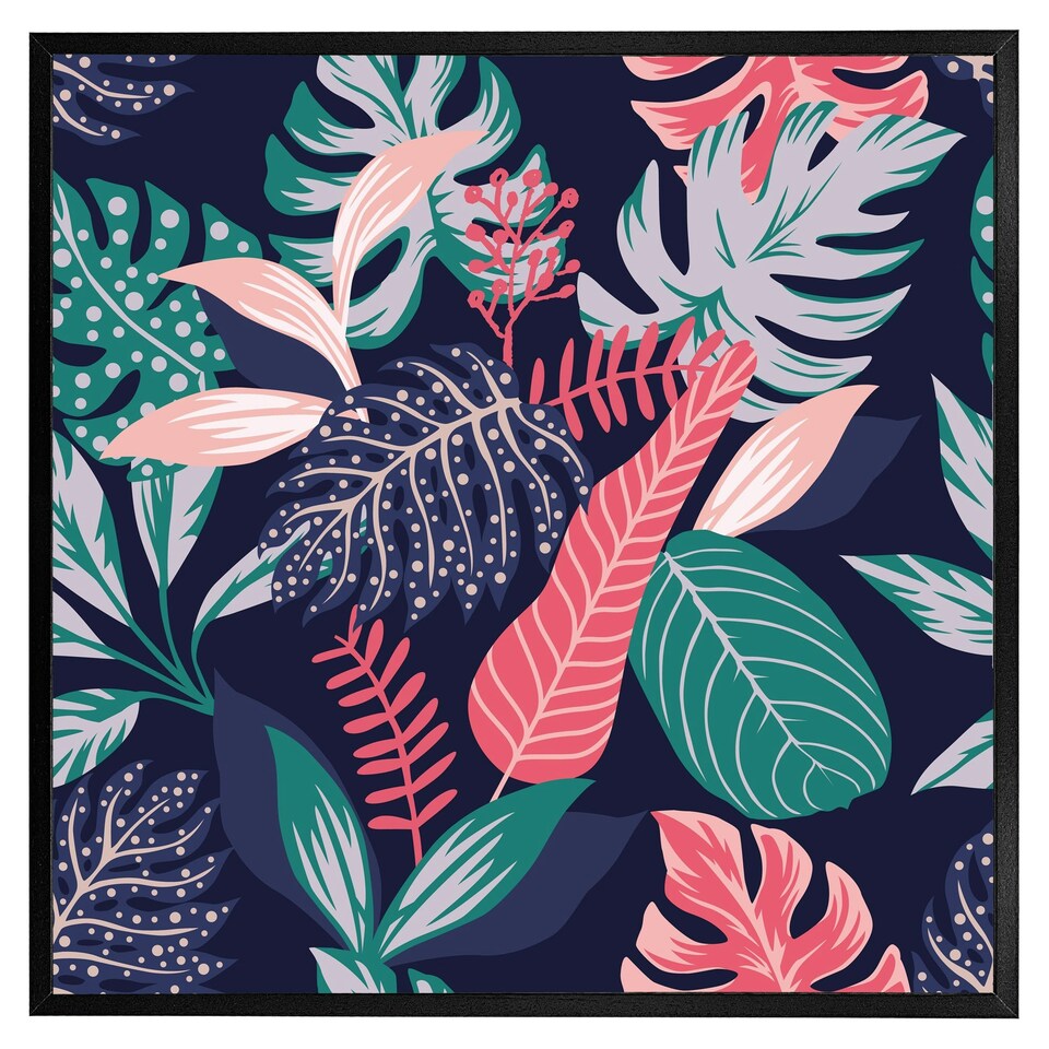 image 1 of Tropical plant leaves (Picture Frame) Black | XS