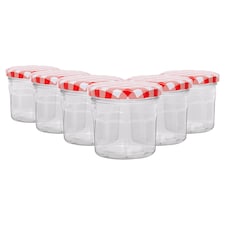 Argon Tableware Glass Jam Jars with Lids - 150ml - Pack of 6