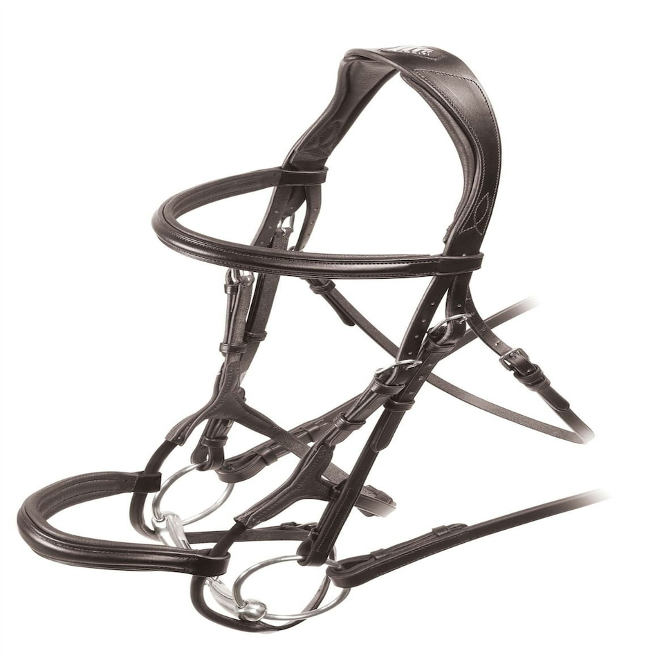 image 1 of Shires Velociti Rolled Padded Cavesson Bridle Brown | Size: Cob
Colour: H.Brown