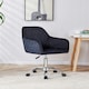 image 1 of Office Chair black velvet swivel with arms and wheels leisure home desk computer | Black