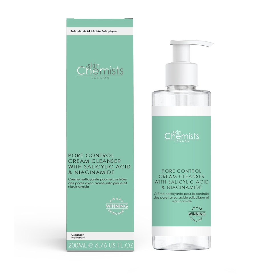 image 1 of skinChemists Anti-Ageing Pore Control Cream Cleanser with Salicylic Acid & Niacinamide 200ml for Smoothing and Exfoliation