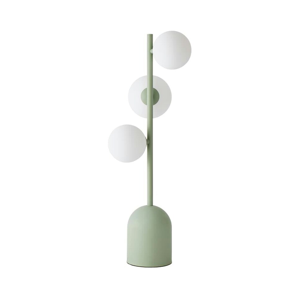 image 1 of ValueLights Marlow Sage Green Opaque Glass Globe 3 Way Table Lamp with LED Bulbs