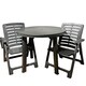image 1 of Black Plastic Garden Table with Folding Chairs | Black | 3