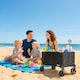 image 9 of Outsunny Folding Trolley on Wheels, Garden Cart with Openable Sides, Black