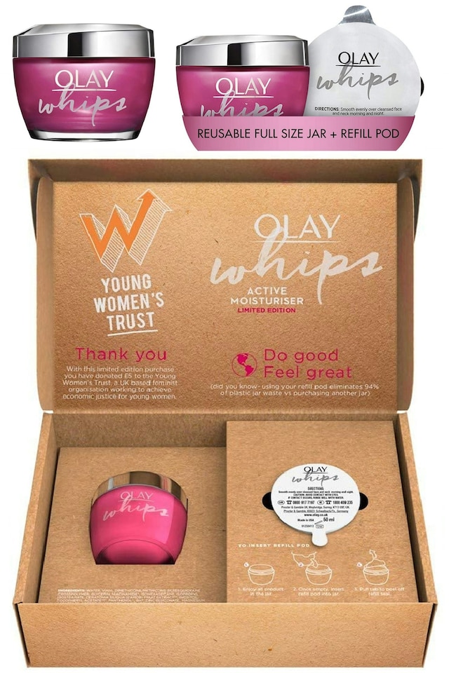 image 1 of Olay Whips Face Moisturiser Whip Formula 50ml Jar and 50ml Refill Pod (100ml) Olay