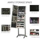 image 3 of HOMCOM Mirrored Jewellery Cabinet W/ LED Light Lockable Jewellery Armoire Grey