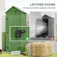 image 7 of Outsunny Small Shed, Tall Slim Wooden Garden Shed with 3 Removable Shelves and Roof Hatch, Compact Outdoor Tool Storage Cabinet with Asphalt Roof and Door Latch, 77 x 54.2 x 179 cm, Green