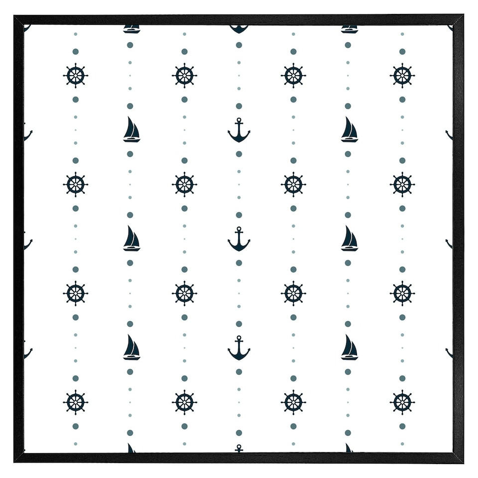 image 1 of Anchor, wheel, sailboat (Picture Frame) Black | XL