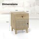 image 7 of COSTWAY Rattan Nightstand Mid Bedside Table Natural Brown
