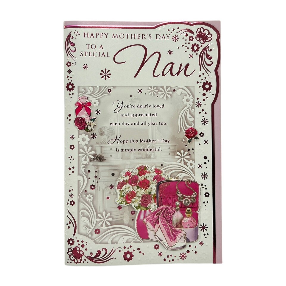 image 1 of To A Special Nan Flowers and Purse Design Mother's Day Boxed Card