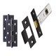 image 1 of Golden Grace Door Mortice Tubular Latch in Matt Black Finish, with Matching 75mm Ball Bearing Hinges - 64mm