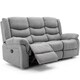image 4 of Seattle 3 Seater Fabric Manual Recliner Sofa (Grey)