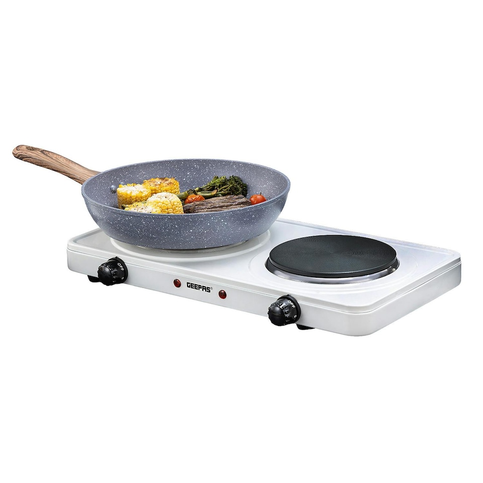 image 1 of GEEPAS 2000W Double Hot Plate, White