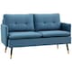 image 1 of HOMCOM Modern Upholstered Two Seater Sofa for Bedroom Living Room Dark Blue