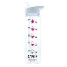 Personalised Pink 'Hydration Tracker' Water Bottle Clear | One Size