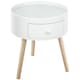 image 6 of HOMCOM Coffee Table Furniture Round Corner Storage Unit Side White Office White