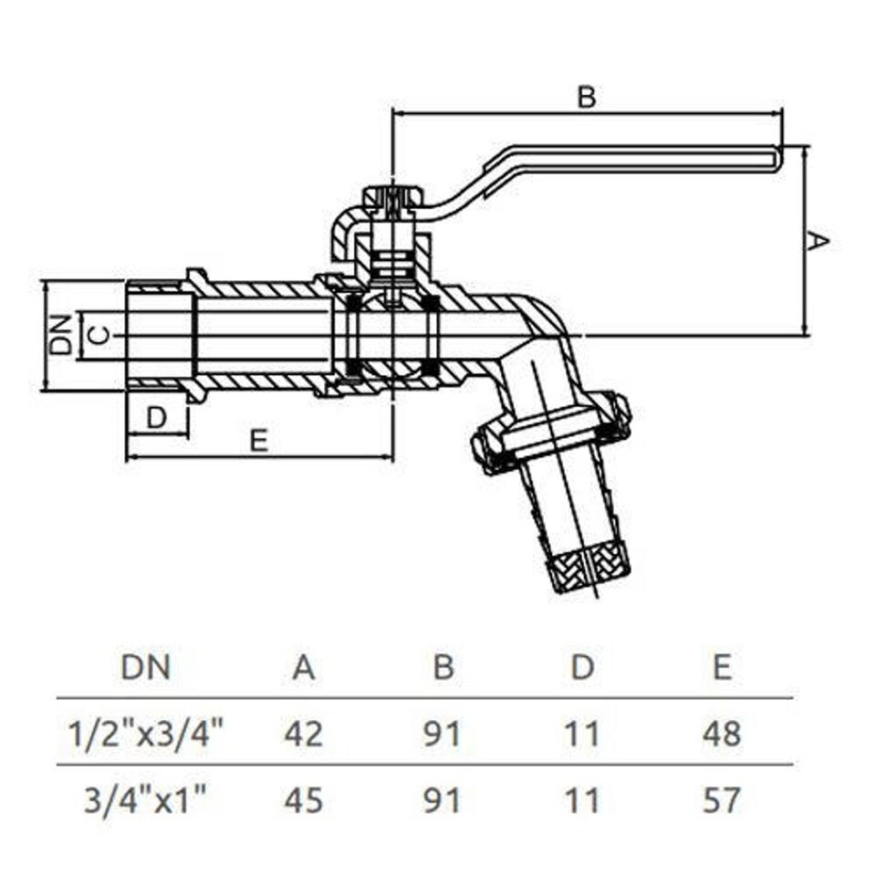 image 1 of 3/4inch BSP Garden Bib Tap Water Lever Type Valve Hazelock Connection | Chrome