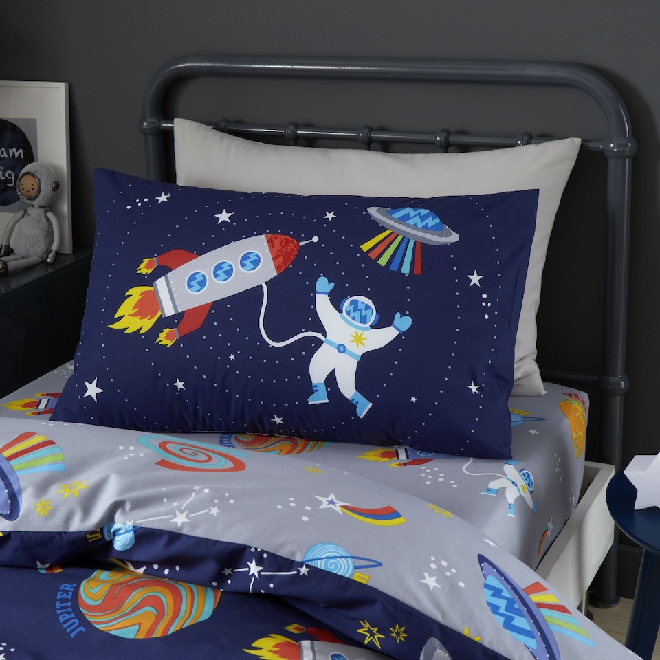 image 1 of Lost In Space Reversible Duvet Cover Set | Blue