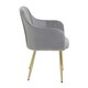 image 4 of Interiors by Premier Grey Velvet Dining Chair, Mid-Century Modern Velvet Dining Chair, Stylish Grey and Gold Dining Chair