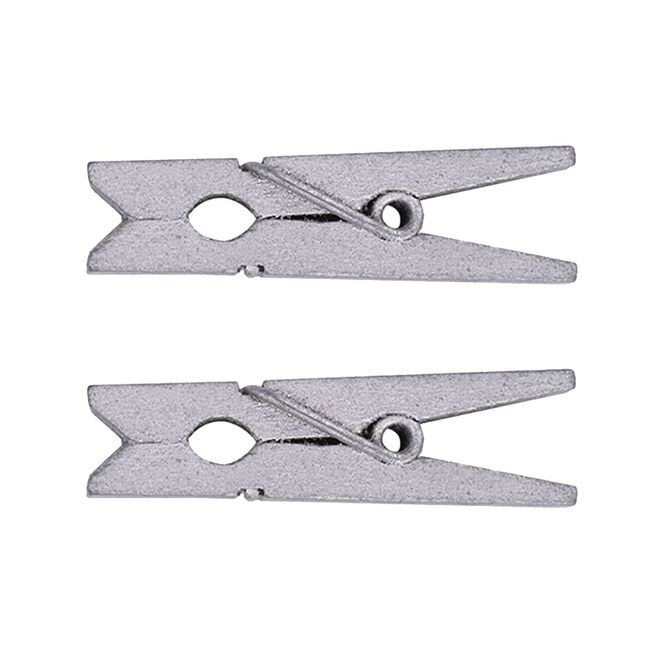 image 1 of 3.5cm Tiny Pegs, Mini Wooden Peg Silver Craft Pegs - 50pcs